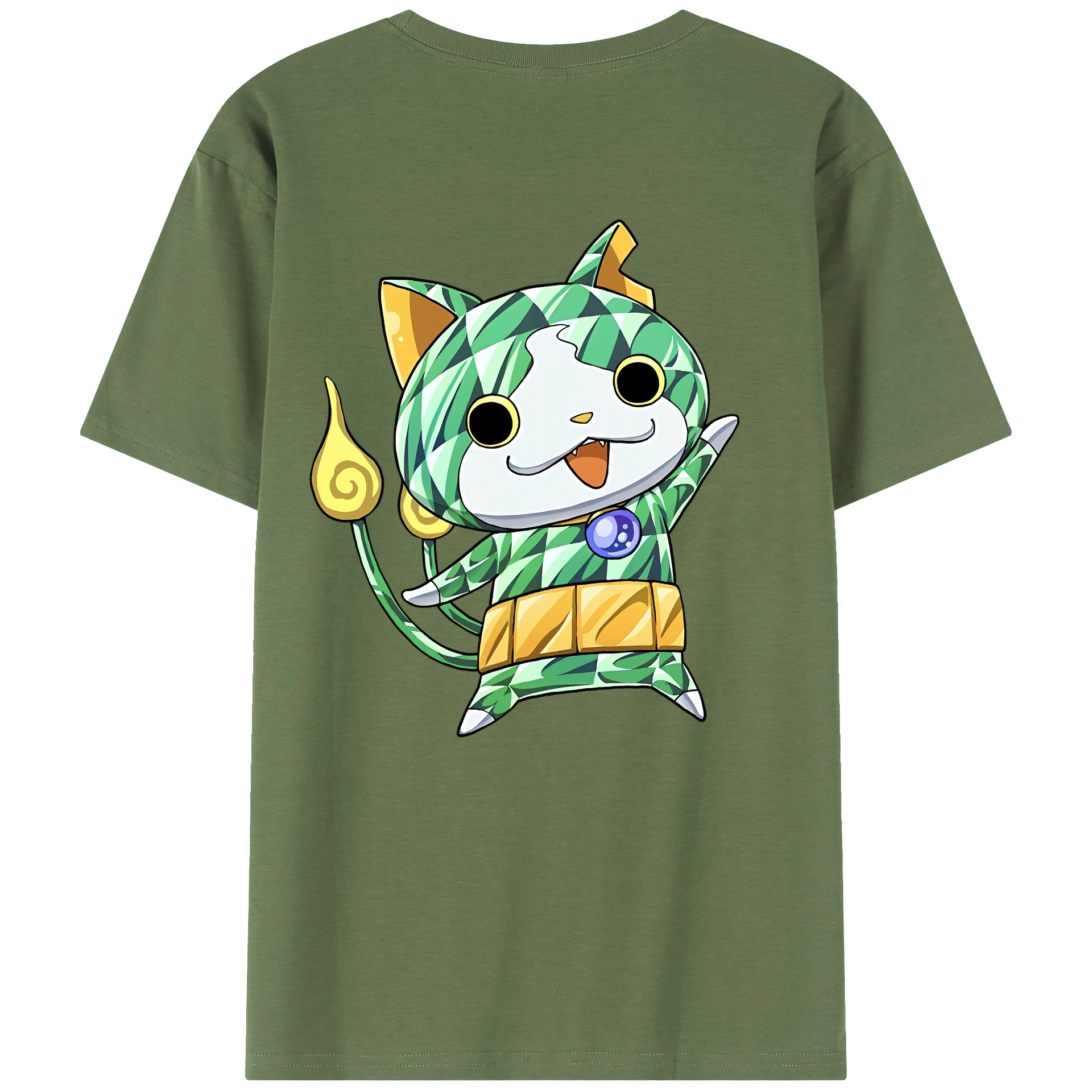 （画像用） 妖怪ウォッチ Yo-kai Watch 綿100％ メンズ半袖Tシャツ（バックプリント） 通気性